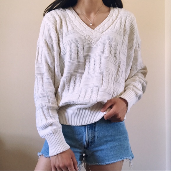 Urban Outfitters Sweaters - Vintage White Cableknit Sweater